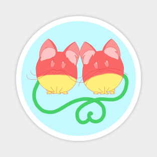 Twin Cherry Cats Magnet